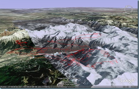 Telluride tracklog g.Earth3 8-14-2008