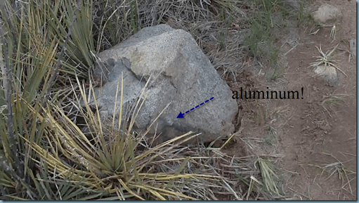 aluminum on rock